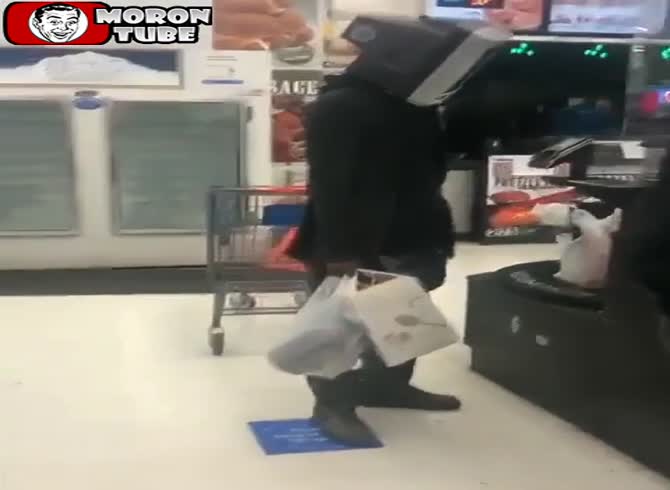 Video :Carrying a television on your head while shopping